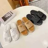 Women Beach Slippers Designer Slides Fashion Sandals Thick Bottom Braid Shoes Alphabet Lady Platform Roman Sandals With box size 35-41