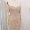 Disse fora sereia ombro dubai sharon vestidos de noite para festa de casamento feminino mangas compridas elegante vestido de baile árabe ss309