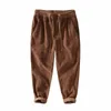 Automne Hiver Nouveau Vintage Corduroy Pantalon droit 100% Cott Hommes Brodé Jeune Baggy Pantalon en daim BL8235 H1HZ #