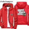 Femmes Hommes Grand Theft Auto 3D GTA 5 Logo Coupe-vent Réfléchissant Crème Solaire Fermeture À Glissière T-shirt Veste Sport Pilote Surdimensionné XL l8H8 #