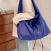 Crossbody Tote Bag Pure Color Waterproof Nylon Shopping Shoulder Bag Personalized Large Capacity Simple Drawstring Sport Travel Everyday Bag YFA2126