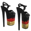 Dance Shoes Peep Toe 23CM/9inches PU Upper Plating Platform Sexy High Heels Sandals Pole 083