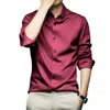 6xl Large High Quality Formal Dr Autumn and Winter Men's Lg Sleeve Pure White Shirt N ir Busin Casual Ice Silk n2YF#