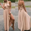 Women Boho Club Dress Sexy Red Draped Laceup Bohemian Style Multiposition Convertible Suitable for Bridesmaid Parties 240318