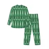 Men-ieastowa sztuka spant piżama mężczyźni Zielone prostokąty miękki czas wolny wiosna 2 sztuki swobodne luźne zestawy piżamy g0xs#