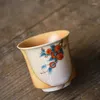 Filiżanki spodki 120 ml antyczna soda glazura ceramiczna Teacup Creative Gruste ceramika master kubek duży persimmon kubek japońskie prezenty herbaciane