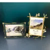 Frame Golden Branches Floral Photo Frames Modern Design Gold Plated Framed Picture Frame Desk Decoration Family Portrait Photo Frame