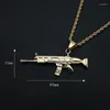 Collane con ciondolo Collana Hip Hop in acciaio inossidabile color oro CS GO CSGO GUN per uomo Rapper Jewelry Drop