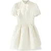 Summer New Salt and Sweet Series Chinese Style White Dress Small Crowd Waist Escaping Princess Puffy Children