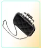 Whole new vintage Skull purse Black Skull Knuckle Rings Handbag Clutch Evening Bag The chain inclined shoulder bag7418535