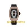 Montre de sport suisse Richardmills Montres automatiques mécaniques de luxe Richardmills pour femme en or rose Onyx Snow Diamond Set Rm07-01 HBWU