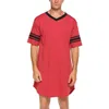 Men cott nightshirt short sleeve v-leck soft louldwear lightwear مريح الرجال ملابس النوم الذكور الذكور نوم sleepshirts d0o6#