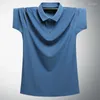 Polos pour hommes grande taille 9xl 8xl hommes été haute qualité hommes à manches courtes glace soie couleur unie affaires décontracté polo