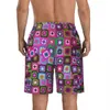 Hippy Peace Gym Shorts Summer Square Vintage Print Hawaii Beach Short Pants Man Sports Surf Snabbtorkning Grafiska strandstammar A822#