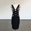 Black Bandage Dress Elegant Women for Wedding Party Bodycon Sexy Midi Evening Birthday Club Outfit Summer 231228