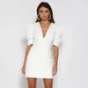 CNYISHE élégant fête femmes robe mode gaine profonde col en v manches bouffantes dos nu robes femmes Streetwear femmes robes 240325