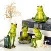 Söt samling djur yoga groda fairy trädgård figurer miniatyr landskap hem dekoration tillbehör födelsedagspresent souvenirer 240314