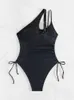 Costume da bagno da donna Costume da bagno intero da donna 2024 nuovo costume da bagno solido monospalla con tirante sexy Monokini costume da bagno estivo da spiaggia 24326