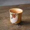 Filiżanki spodki 120 ml antyczna soda glazura ceramiczna Teacup Creative Gruste ceramika master kubek duży persimmon kubek japońskie prezenty herbaciane