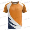 القمصان للرجال Mens T-Shirt Short Slve Sports T 3D طباعة اسم الفريق القابلة للتخصيص للملابس السريعة تجفيف الأزياء O قم بتصميم كبير الحجم T240325