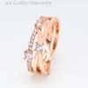 Designer Pandoras Ring Pan Family White Copper Plated Rose Gold Glittering Three Ring Par Ring Fashion Hollow Out Interwined Ring Surprise Gift