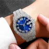 Heren diamanten horloge mode kristal water diamant quartz simulatie horloge ijskristal armband horloge