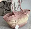 Sac fourre-tout de plage en paille pour femmes, marque de styliste, sangle d'embrayage, messagers simples, sacs à main de luxe 240326