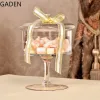 Bocaux style européen plateau à gâteau en verre Transparent plateau à fruits plateau à pied haut couvercle anti-poussière mariage créatif maison Dessert Table décoration