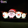 Customized 8mLx2.5mWx4.5mH (26x8.2x15ft) advertising inflatable cartoon deer with lights Christmas decoration air blown animal models for festival event