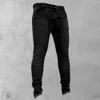 Jeans da uomo estivi Multi tasche Jeans skinny elasticizzati a vita media in denim nero Pantaloni taglie forti Streetwear 83gc #