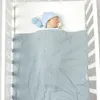 Bebé S 9070 cm Algodón Punto Cochecito Swaddle Súper Suave Cubierta Sleepsack Transpirable Nacido Niña Niño Cama Sólido Edredón 240313