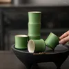 Koppar tefat 60 ml bambu keramisk te kopp joint stoare grön stapelbar set tesa muggar för ceremoni tekopp