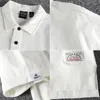 Polos mężczyzn 2024 Summer American retro krótko-rękawowe lapowe solidne kolory koszulki polo proste bawełniane bawełniane bluzki