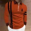T-shirts pour hommes 2023 Nouvelle mode Hommes Long Slve Zipper Polo Shhirt Abstract Appare Hommes Casual Grande Taille Polo Imprimer Polo S-5XL.T240325