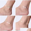 Anklets 2021 بيع 925 Sterling Sier للسيدات الخرزات البسيطة السلسلة من Anklet Ot Foot Jewelry Droper Drop