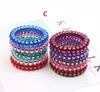 Party Favor Colorful Elastic Girls Womens Phone Wire Spiral Horsetail Hairband DF119