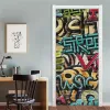 Klistermärken 3D PVC Selfadhesive Graffiti Sticker för dörr avtagbar tapet vardagsrum sovrum dekoration skalle väggdekaler konst affischer