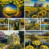 Craft Landscape Yellow Flowers Sunflower Paint By Number Custom Craft Kit For Adults Wall Decor Mother's Gift Dropshipping 2023 NEW