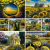 Paysage artisanal fleurs jaunes peinture de tournesol par numéro Kit d'artisanat personnalisé pour adultes décoration murale cadeau de mère livraison directe 2023 nouveau