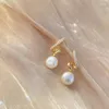 Boucles d'oreilles à clous pour femmes, 1 paire, Style coréen, brillant, mode, perles, strass, bijoux simples, décoration pour dames