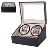 6 4 Automatisk Watch Winder Box Pu Leather Watch Winding Winder Storage Box Collection Display Double Head Silent209D