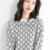 Designer Women's Sweater 24SS New Women's Thin Wool tröja Långärmad inre layover Pullover Vintage Loose Top