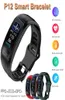 P12 ECG PPG SPO2 smart bracelet heart rate oxygen monitor blood pressure smart belt IP67 waterproof call reminder sports ventilato6949880