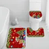 Mats Funny Snowman Christmas Bath Mat Set Xmas Trees Rope Ball Cute Cats Santa Claus Home Bathroom Decor Floor Rugs Toilet Lid Cover