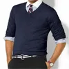 Erkek Sweaters Sonbahar Erkekler Pamuk Küçük At Sweater Uzun Kollu Külot Örme V Gutt VE ONK