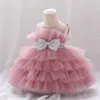 1 Year Birthday Baby Girl Party Dress Baptism Infant Christening Gown born Toddlers Bebes Kids Clothes 12 18 Months Vestidos 240319