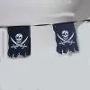 Accessori Corda da 9 metri con bandiera Jolly Roger Buntings sbrindellata con teschio e ossa incrociate Accessori per feste pirata Decorazione del cortile ghirlanda