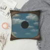 Kissen Rene Magritte Falscher Spiegel Quadratischer Kissenbezug Polyesterbezug Samtdekor Komfortüberwurf für Heimsofa