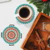 Stitch 9st/set DIY Flower Diamond Målning Coaster Special Shaped Drill Point Drill Coaster Cup Cushion With Rack Decor Presents