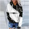 Mulheres Hoodies Moletons Designer Womens Roupas 2024 Primavera Novo Produto Básico 3D Impressão Digital Tendência Moda Hoodie Sweater Otckp